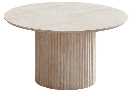 Table basse ronde travertin cannelée – Terra