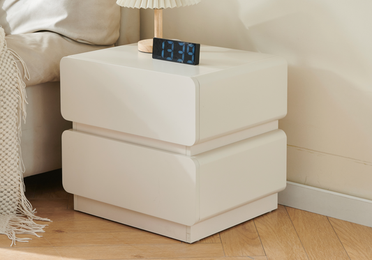 Table de chevet arrondie blanc moderne – Duna