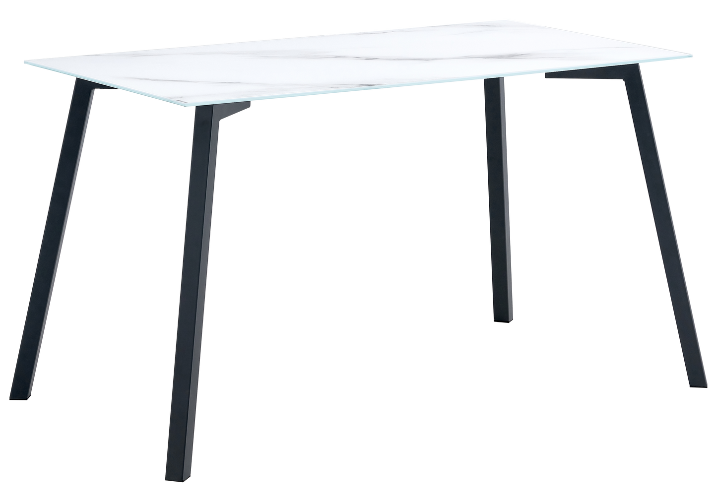 Table à manger marbre blanc pieds noir – Gina