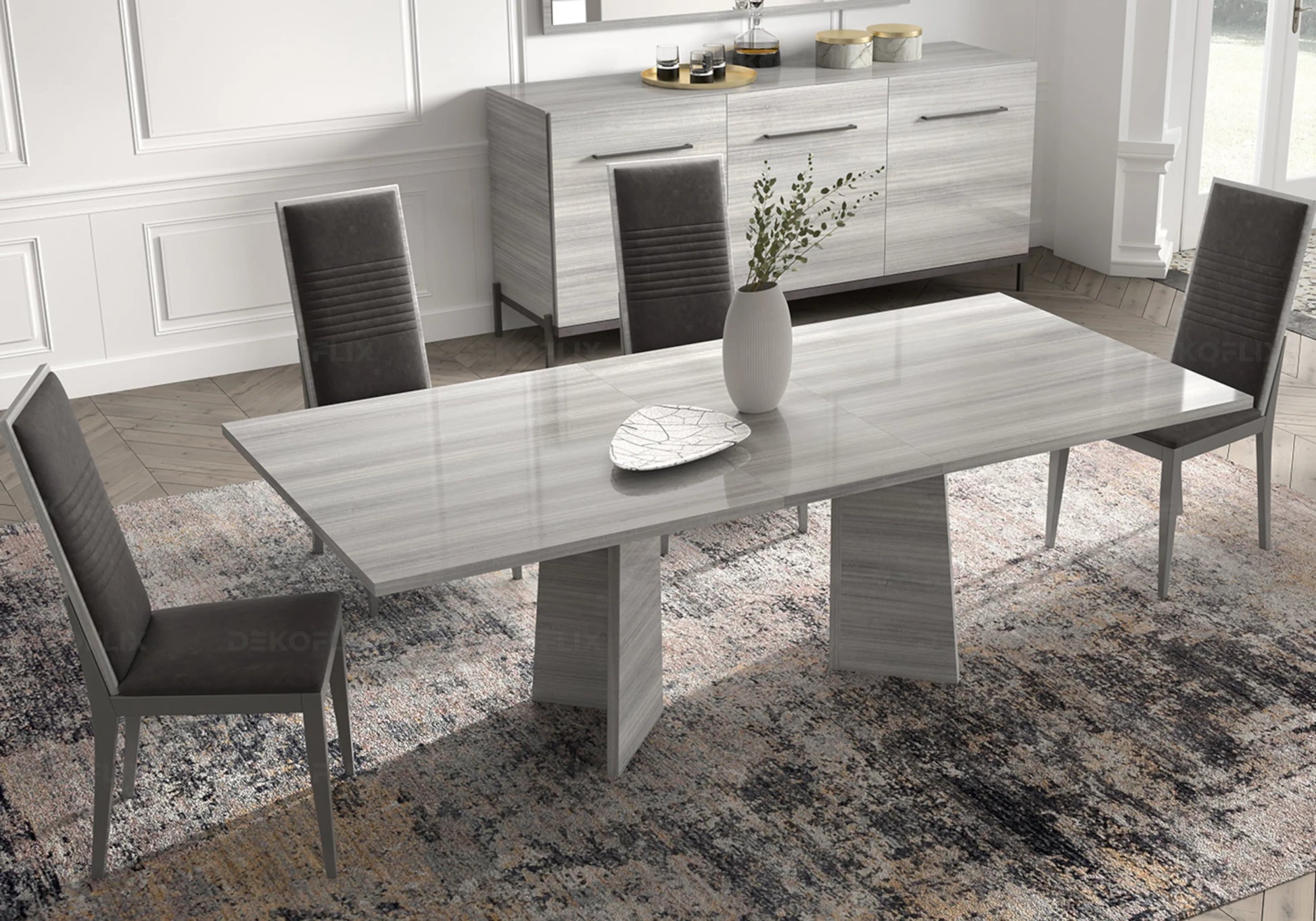 Buffet Gris Argent, Élégance Contemporaine Mia - Collection Mia - DEKOFLIX