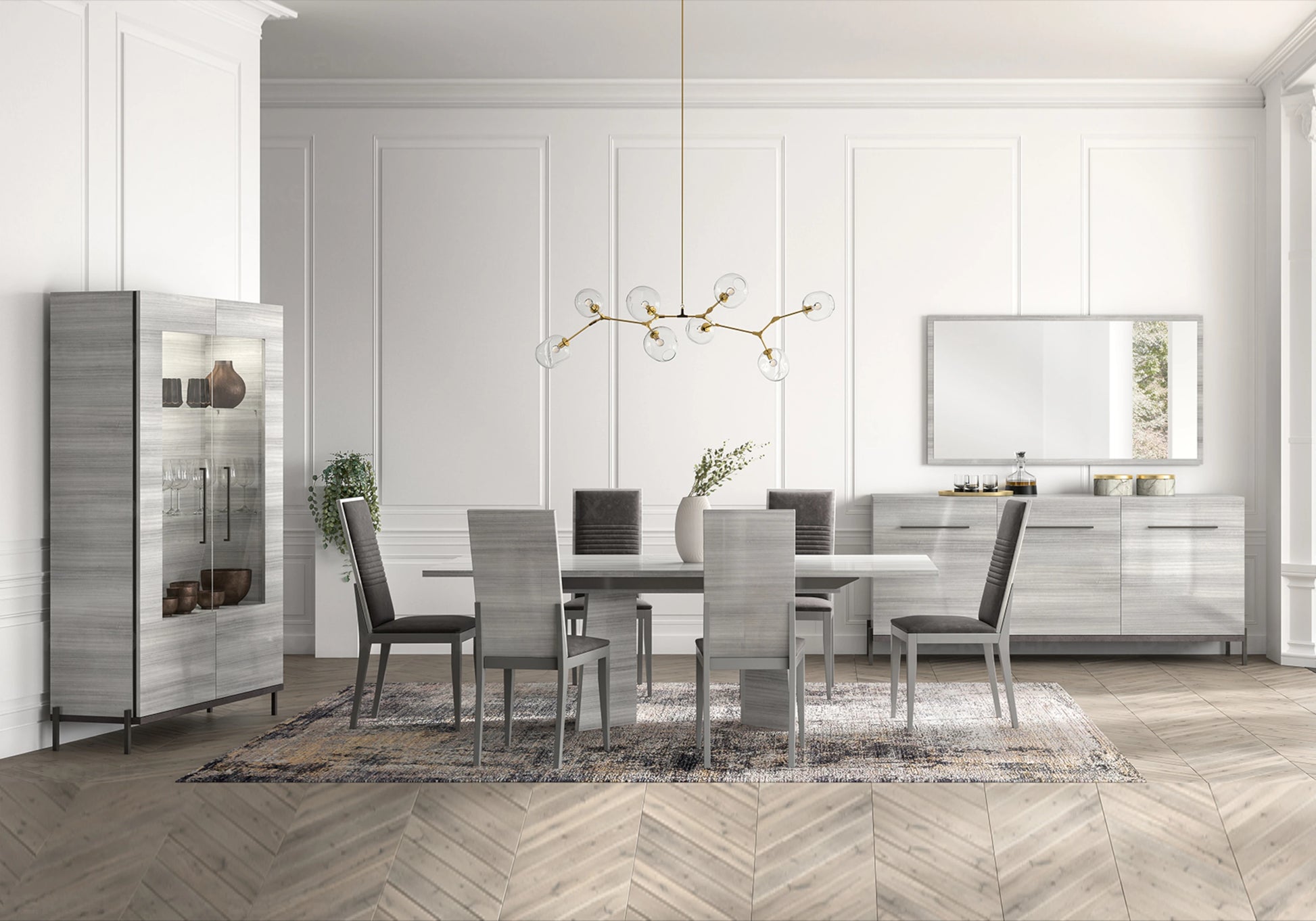 Buffet Gris Argent, Élégance Contemporaine Mia - Collection Mia - DEKOFLIX