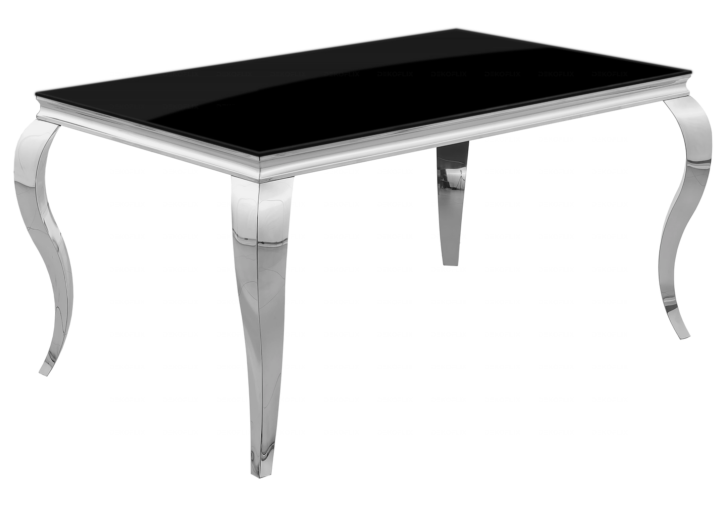 Meuble TV verre noir pied argent – NEO