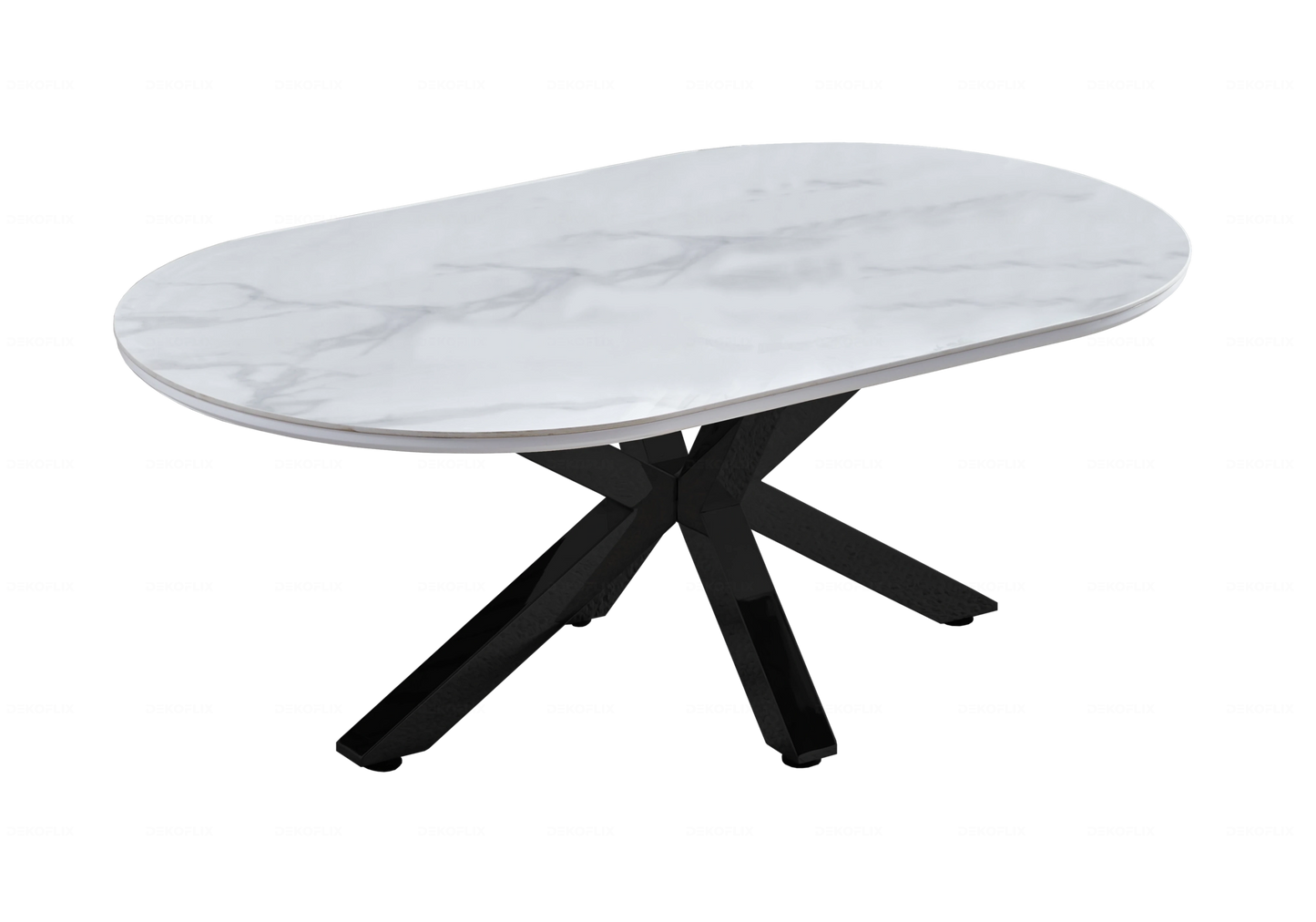 Table Marbre Blanc et Chaises Noires – NORA