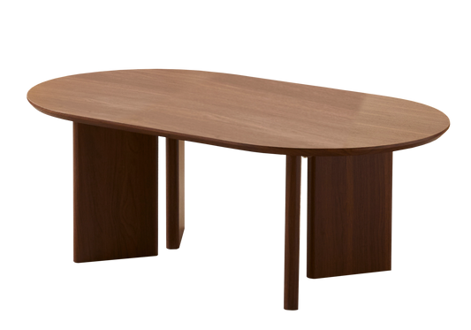 Table basse ovale noyer arrondie - LUMIO