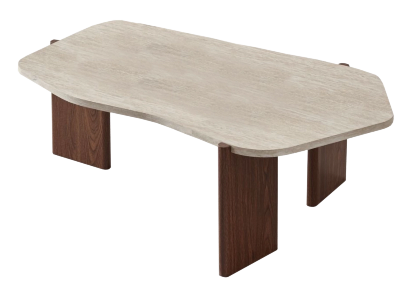 Table basse rectangulaire arrondie travertin – ZORA