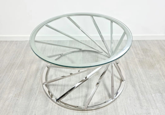 Table basse ELGA transparente, moderne et élégante.
