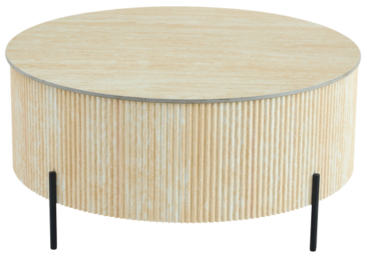 Table basse ronde céramique travertin naturel - LIRA