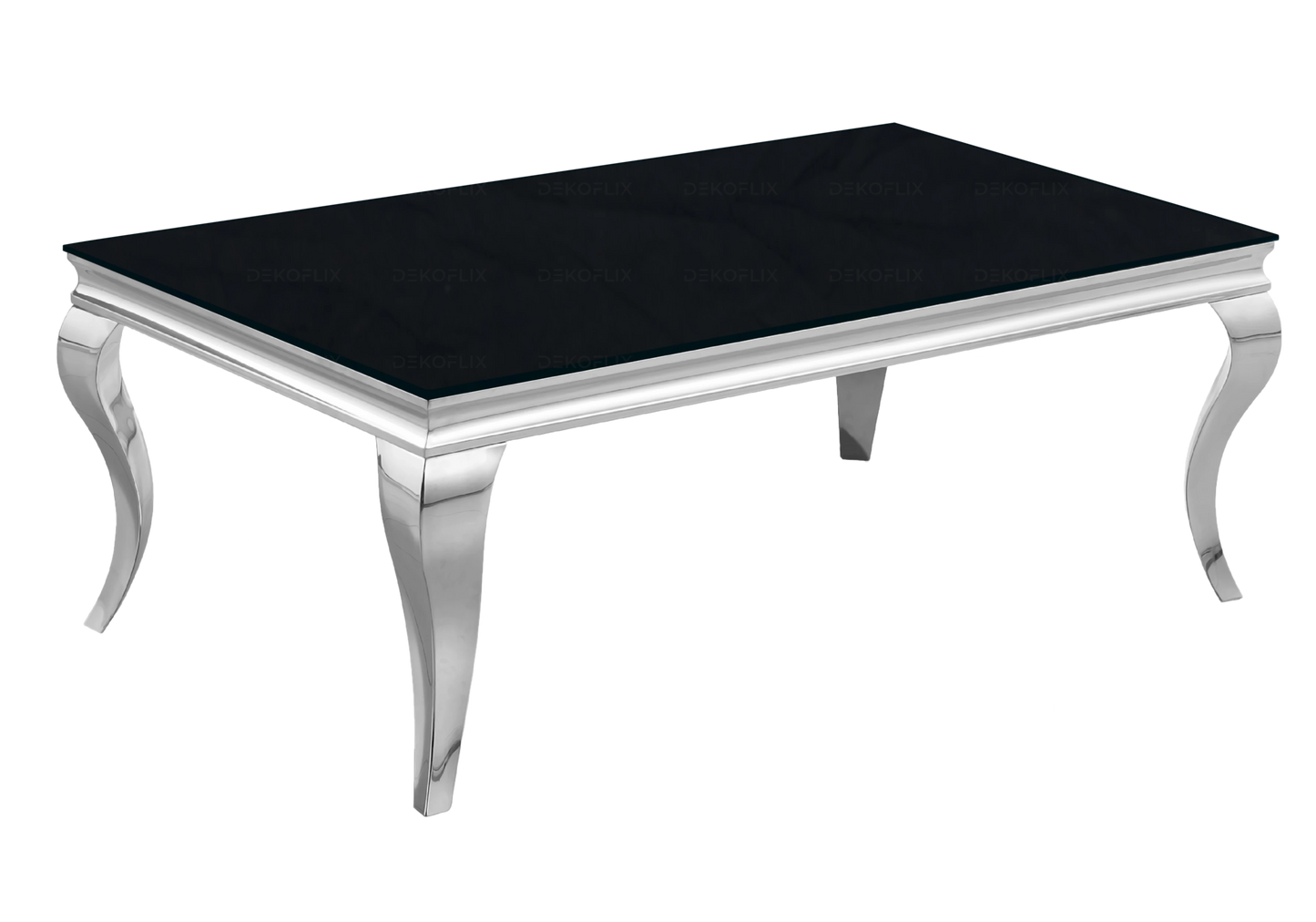 Meuble TV verre noir pied argent – NEO
