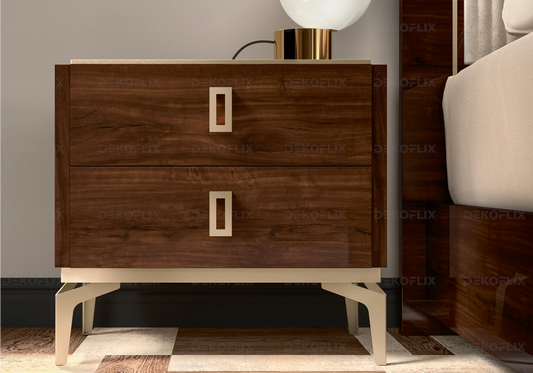 Table de Chevet Bois Noyer Élégante – Eva