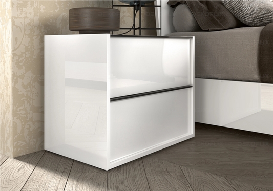 Table de Chevet Blanche Laquée – Modèle Luna - DEKOFLIX