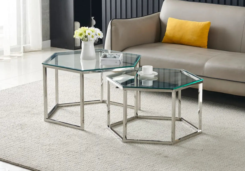 TabTables basses gigognes en verre LYNA