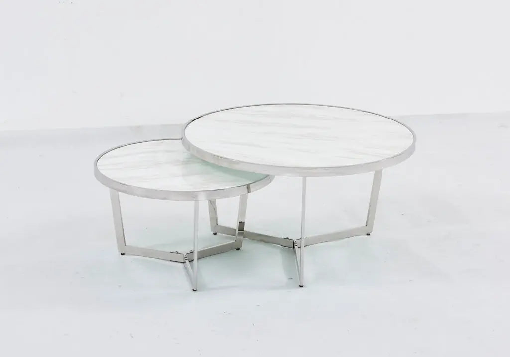 Tables basses gigognes marbre blanc SALY New Design