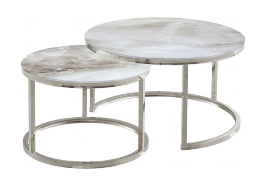 Tables gigognes marbre beige OREA New Design