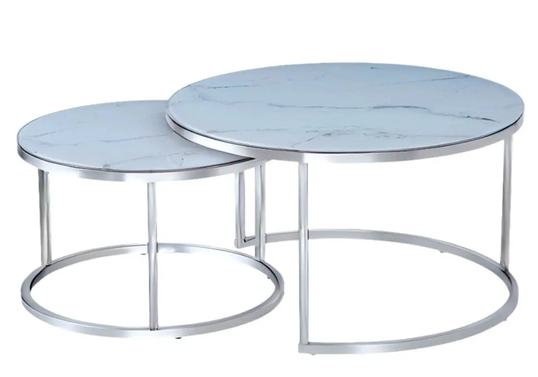 Tables gigognes marbre blanc OREA New Design