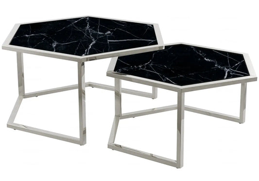 Tables gigognes marbre noir GIANA New Design