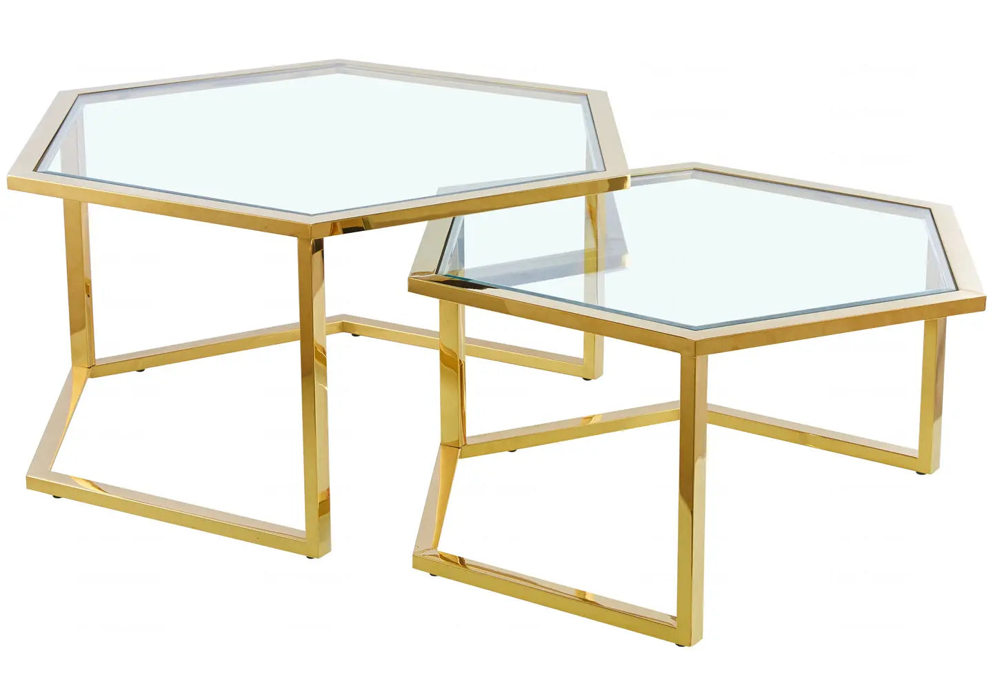 Tables gigognes marbre noir doré GIANA New Design