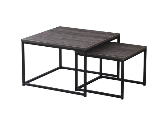Tables gigognes noir bois gris NOUR : Design moderne et élégant