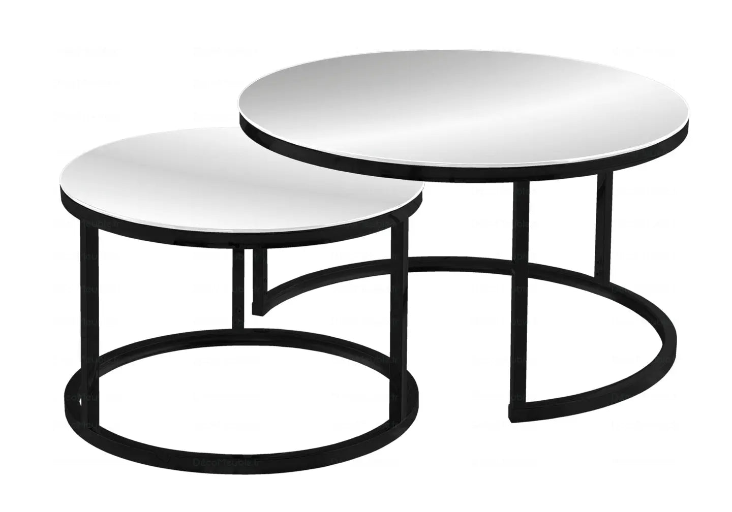 Tables gigognes noires miroir OREA New Design