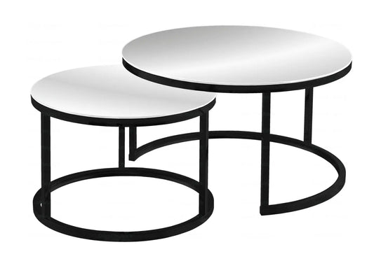 Tables gigognes noires miroir OREA New Design