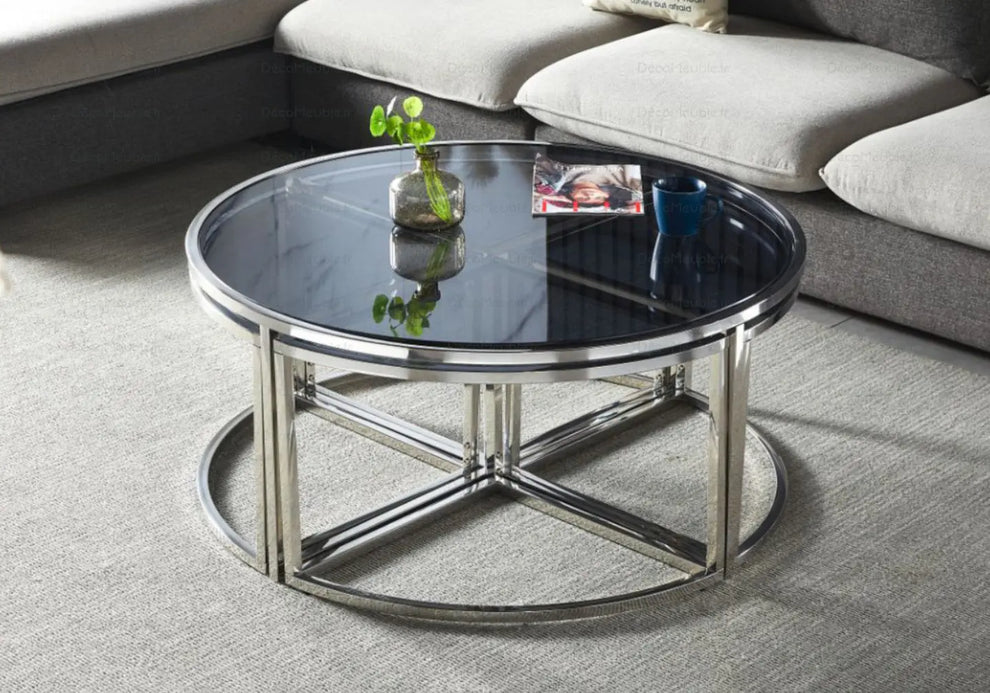 Tables gigognes rondes design noir PIO - Style et Design – DEKOFLIX