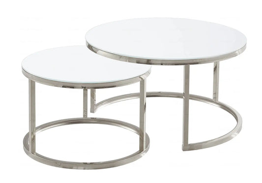 Tables gigognes verre blanc OREA New Design