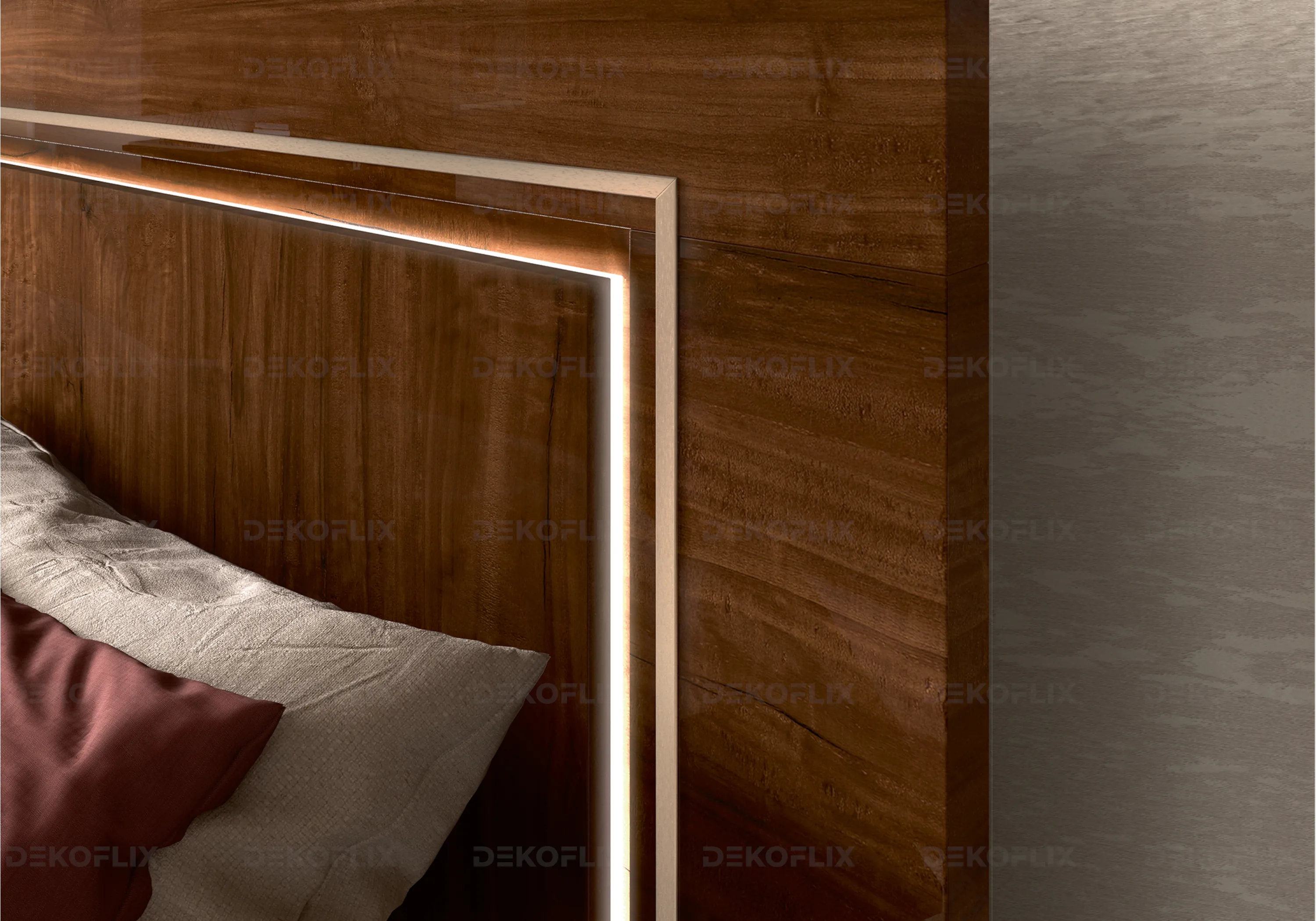 Cadre de Lit Noyer Élégant – Collection Eva - DEKOFLIX