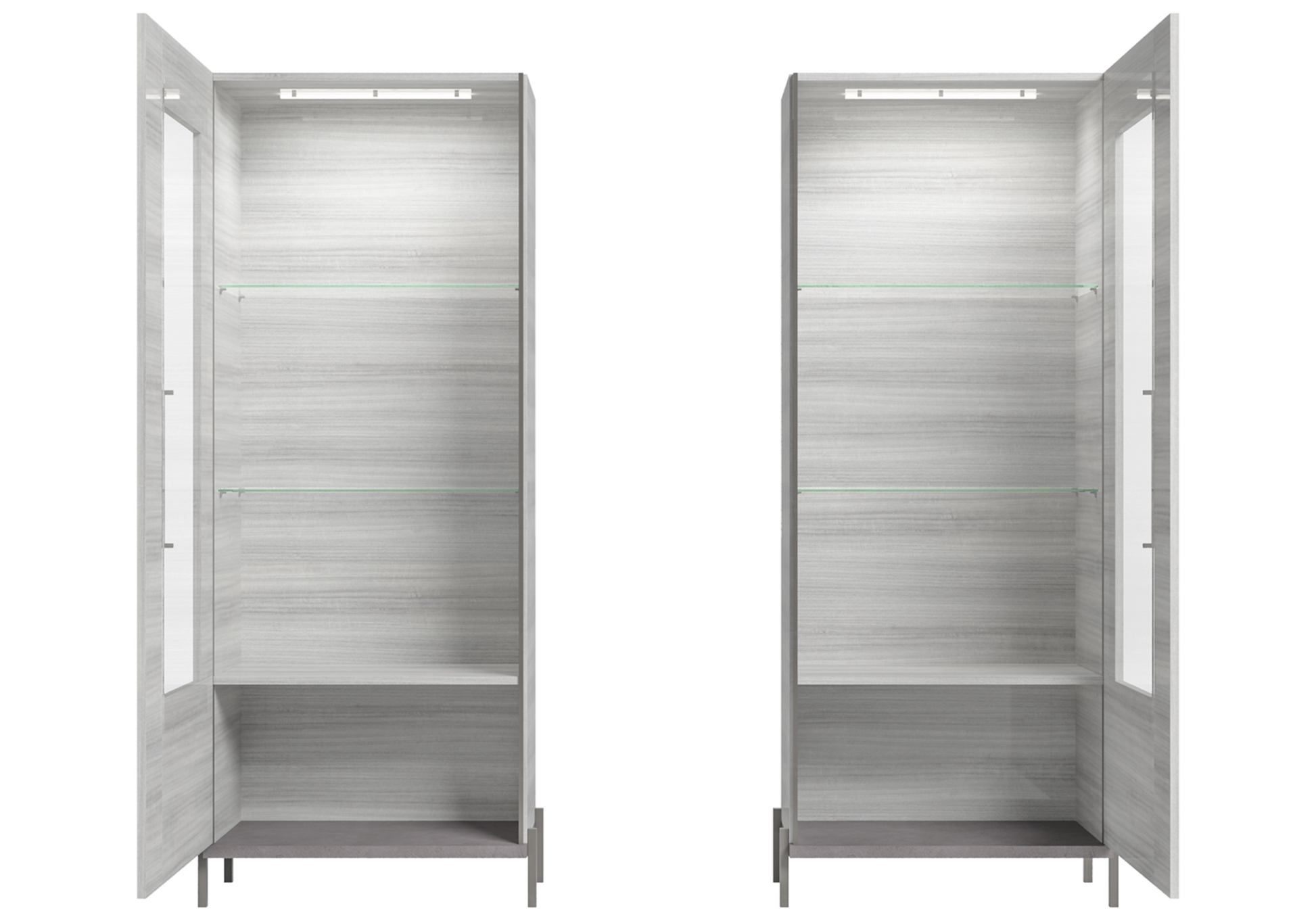 Vitrine Gris Argent, Élégance Raffinée – Collection Mia - DEKOFLIX