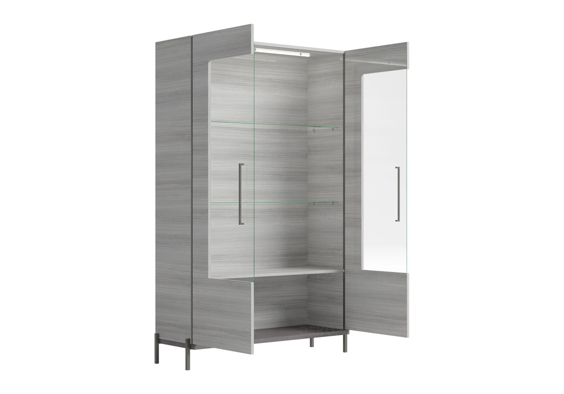 Vitrine Gris Argent, Élégance Raffinée – Collection Mia - DEKOFLIX