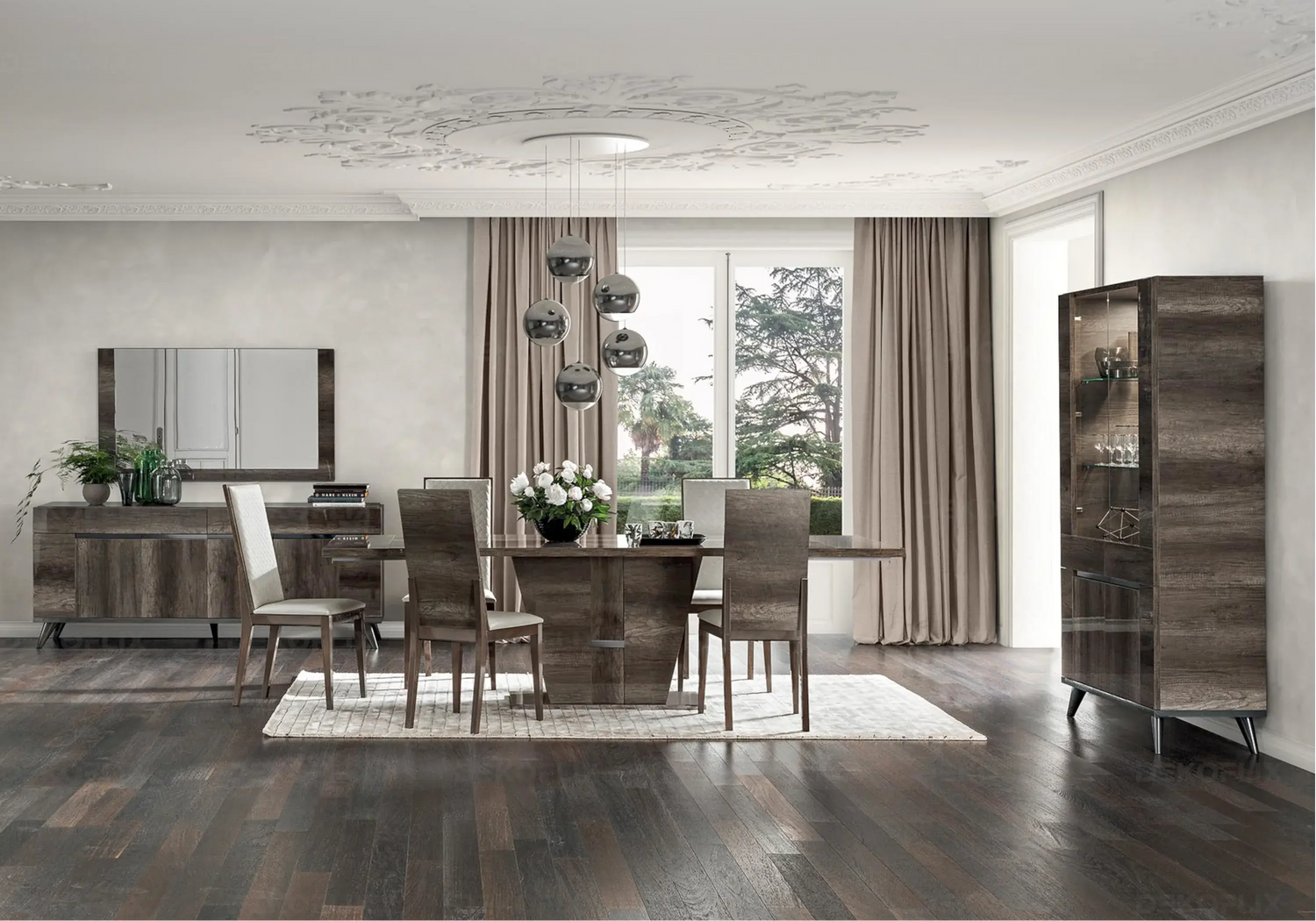 Vitrine Chêne Nostalgique pour Salon – Collection Medea Status