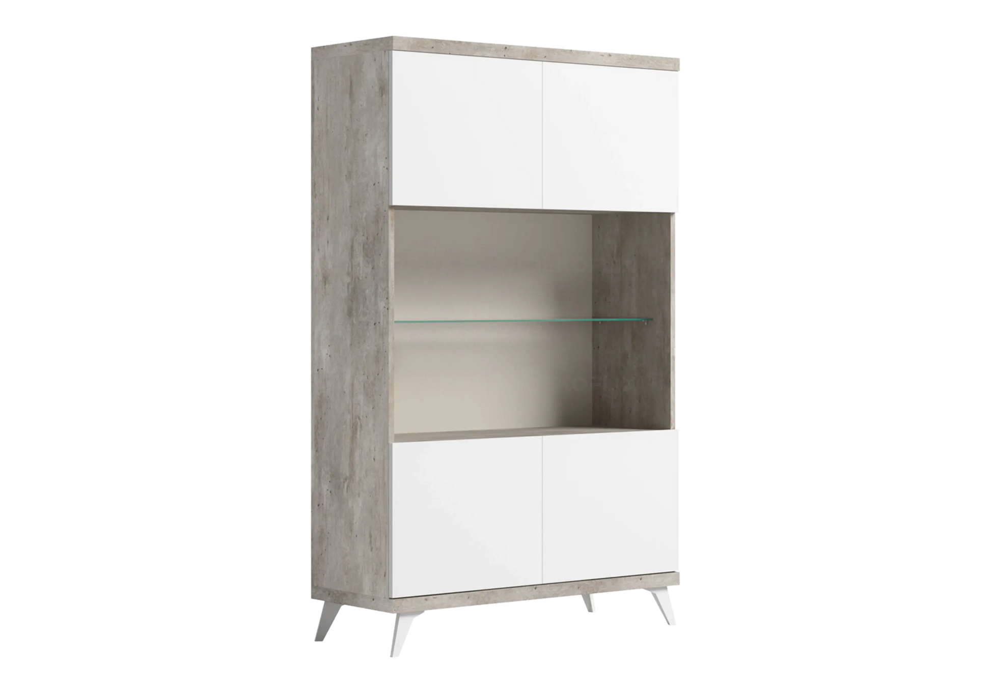 Vitrine Moderne Blanche Béton – Vitrines 1 ou 2 Portes Treviso Status