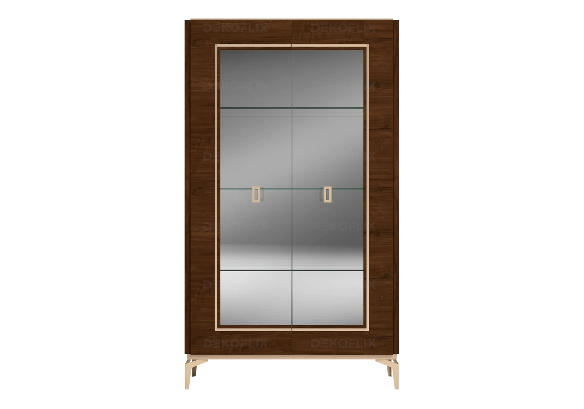 Vitrine Noyer Avec Éclairage – Collection Eva Élégante DEKOFLIX