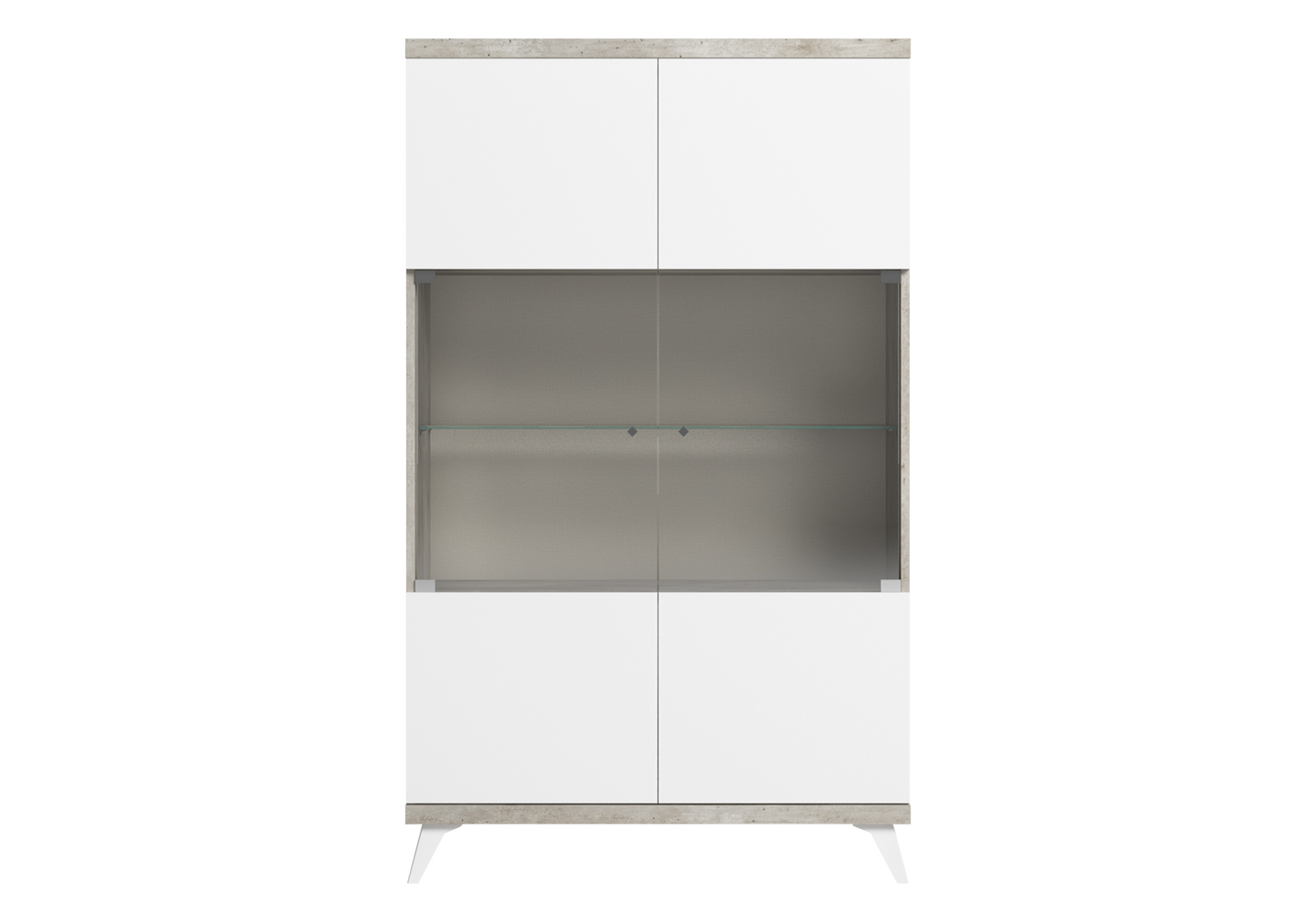 Vitrine blanc laqué effet béton – Treviso