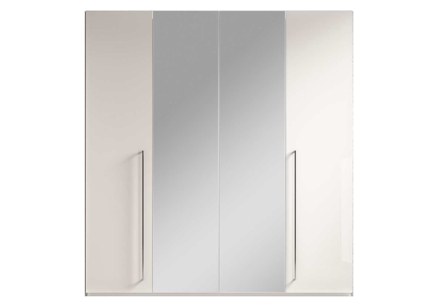 Armoire 4 portes miroir blanc béton – Treviso