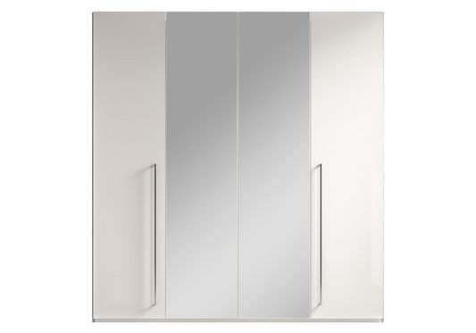 Armoire 4 portes miroir blanc béton – Treviso