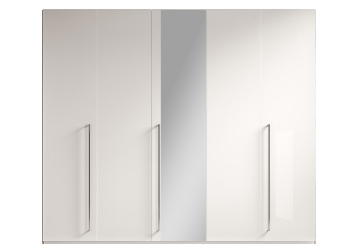 Armoire 5 portes miroir blanc béton – Treviso