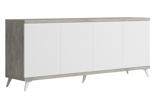 Buffet 200 cm blanc laqué béton – Treviso