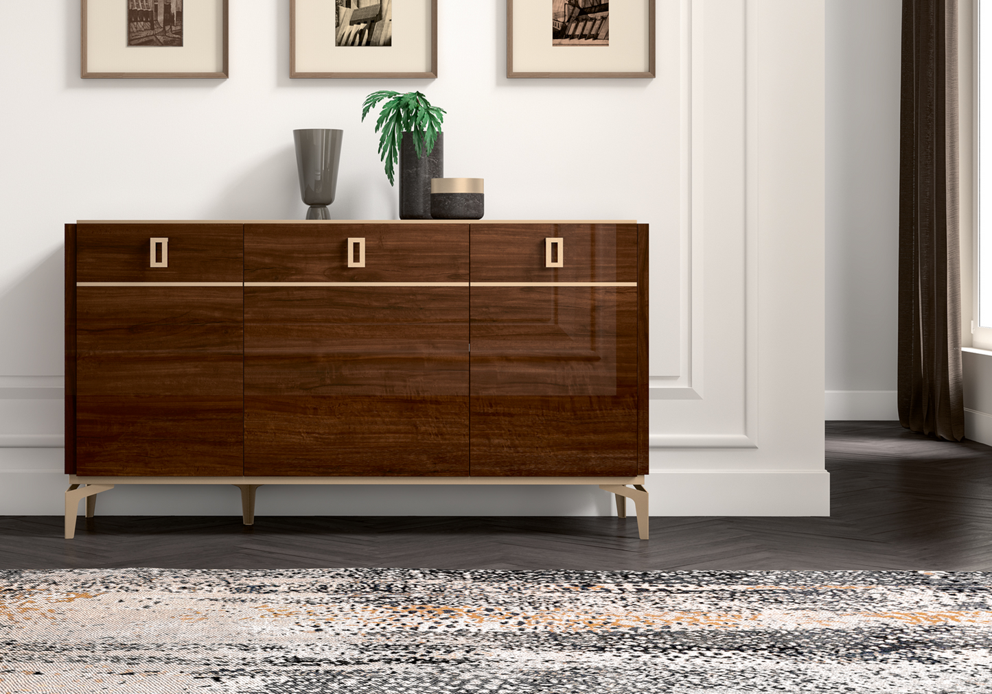 Buffet 3 portes noyer – Eva