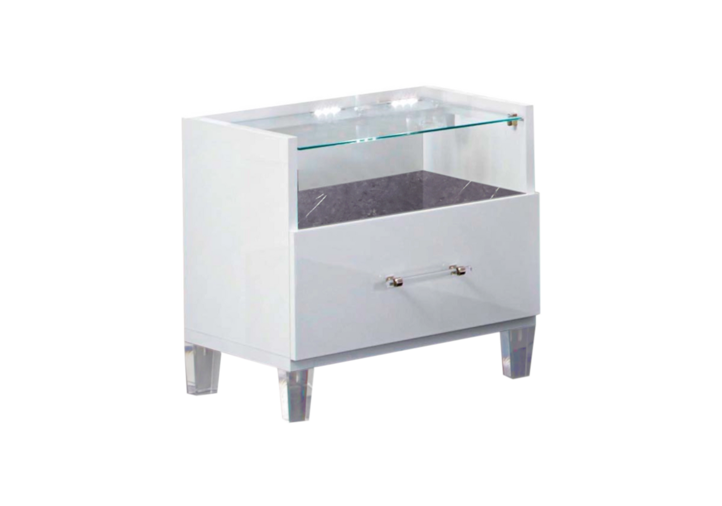 Chambre complète marbre gris capitonnée – CRISTAL