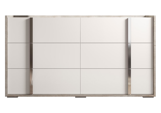 Commode 6 tiroirs blanc béton – Treviso