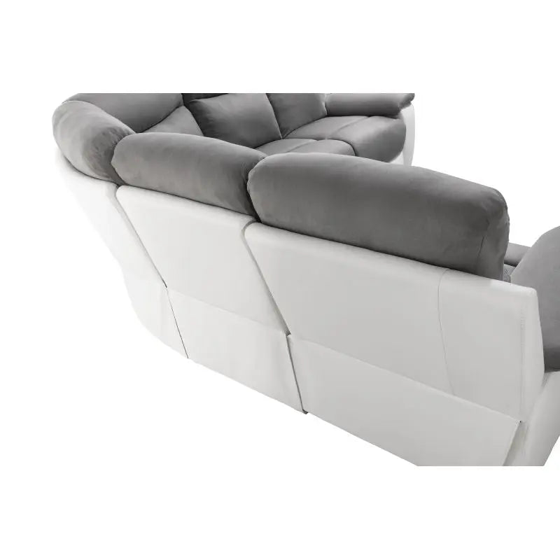 Canapé angle relax électrique blanc/gris OSCAR Made in Italy