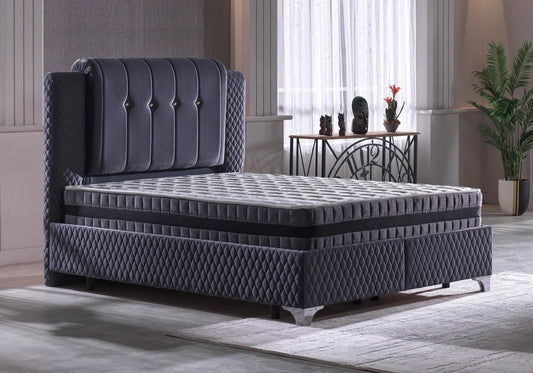 Lit coffre rangement avec matelas et tête de lit - HERO