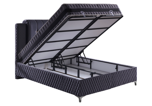 Lit coffre rangement avec matelas et tête de lit - HERO