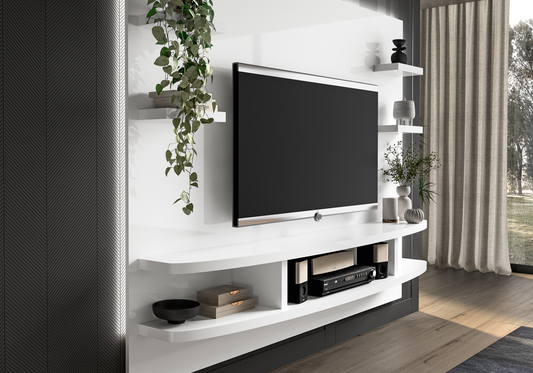Meuble mural tv blanc moderne - Bianca