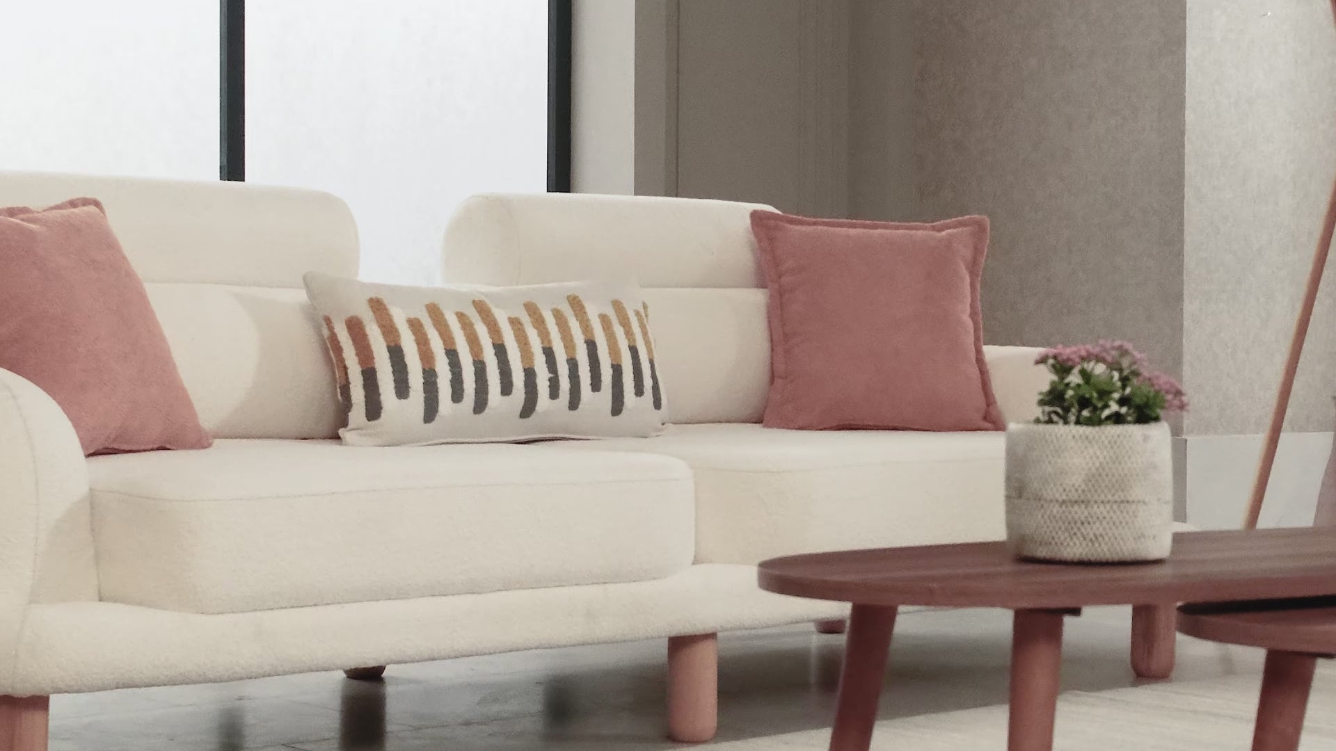 Canapé bouclé design arrondi dossier réglable – CALISTA - DEKOFLIX.COM