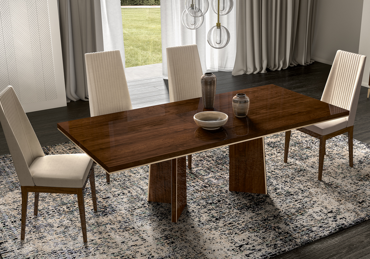 Table extensible 180–270 cm avec 4 chaises – Eva