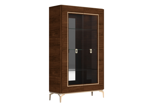 Vitrine noyer 2 portes – Eva