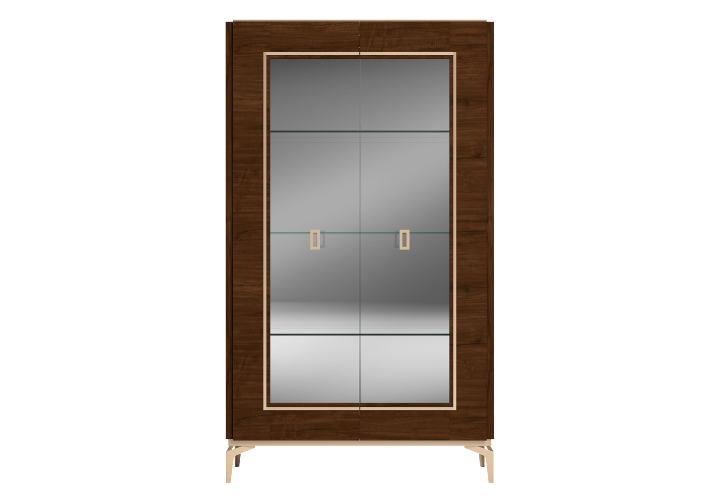 Vitrine noyer 2 portes – Eva
