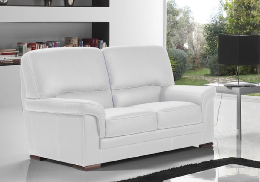 Canapé cuir design blanc ANITA