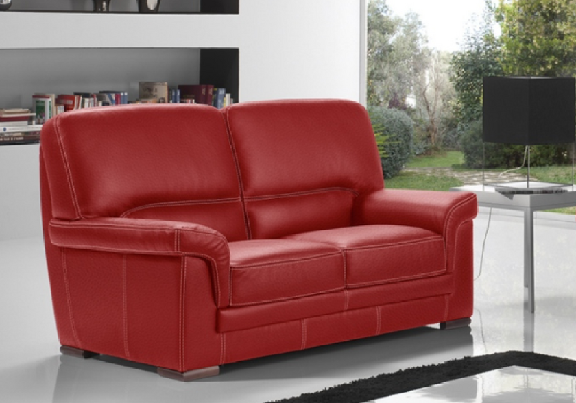 Canapé cuir design rouge ANITA
