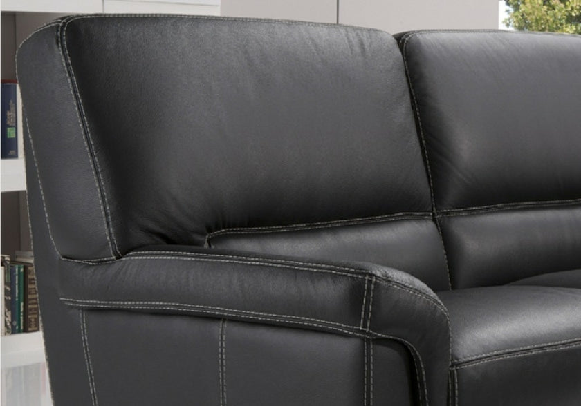 Canapé cuir design noir ANITA